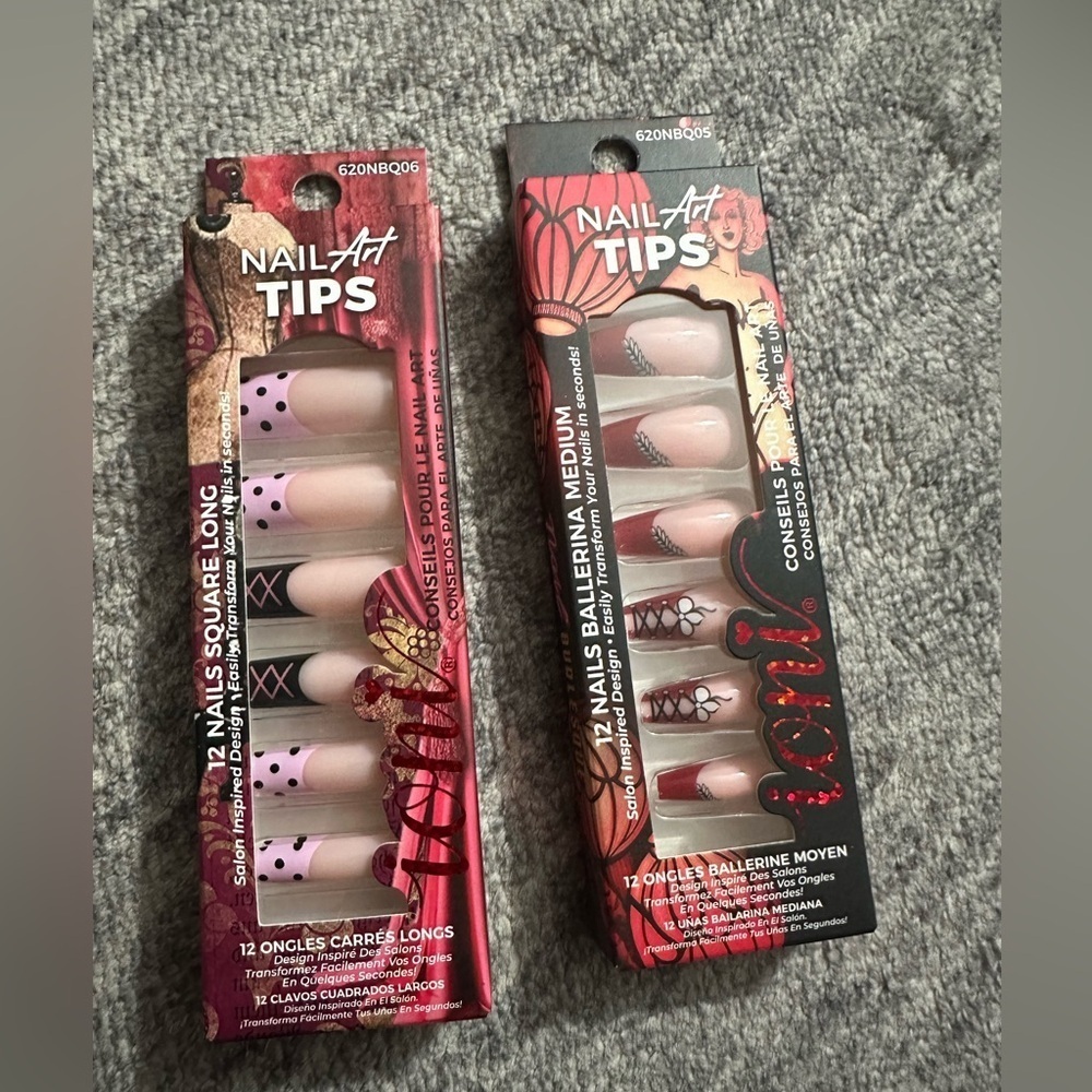 Ioni False Nails Burlesque Line Corset Print Two Pack Lot